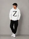 Men's Premium White Graphic Hoodie.
