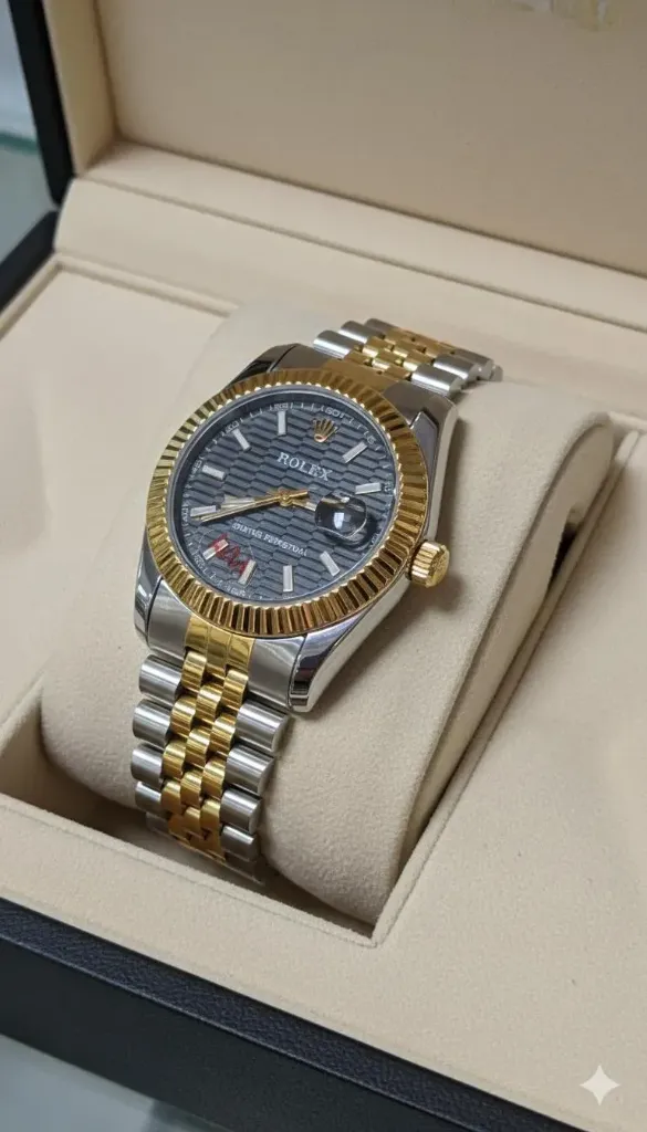 Men Premium Golden and Silver watch.